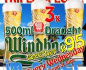 Triple Special: 3 big Windhoek Draught for 95